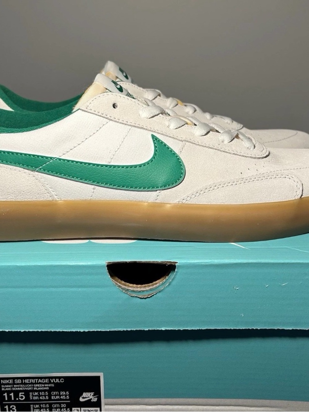 Nike Heritage Vulc SB Lucky Green Gum- Men’s 11.5 New In Box